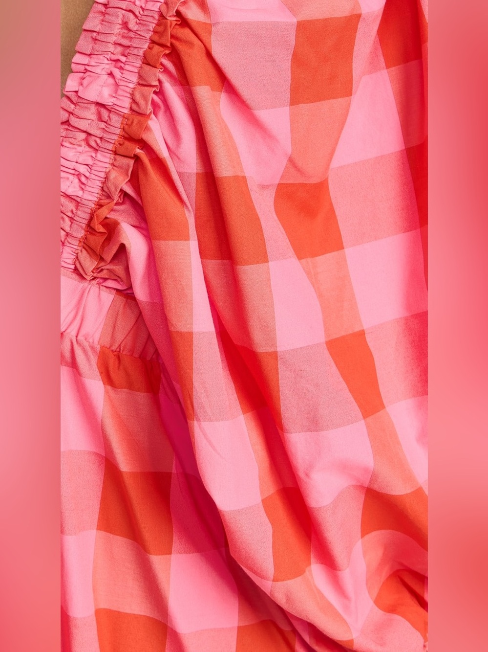Sundress Paris Marine Dress in Big Gingham Red And Pink, Size L/XL - Picture 5 of 14